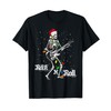 Santa Rocker Skeleton Rock N Roll Guitar Guitar Christmas T-Shirt,