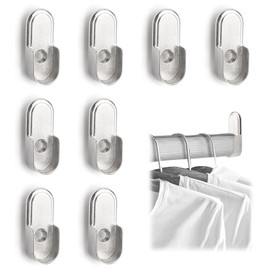 8 Pack 15mm Polished Chrome Wardrobe Brackets, Heavy-Duty Oval Rail End Supports with 8 Screws | 44mm Flange Fit for Rods, Closets & Shelving