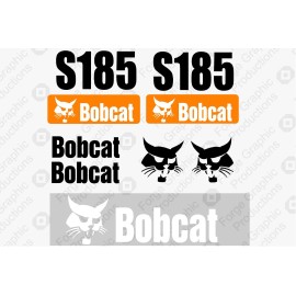 Aftermarket Fits Bobcat S185 Skid Steer Set Vinyl Decal Sticker Graphics Turbo 2 speed