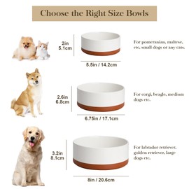MALACASA Dog Bowls, Ceramic Dog Food and Water Bowls for Small Size Dogs, 1.5 Cups Capacity Pet Bowl for Puppy & Cats (S-1.5 Cups)