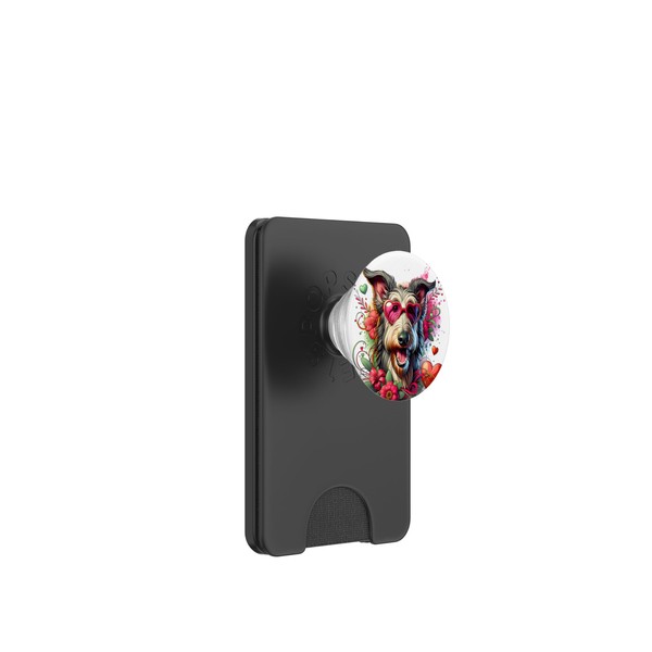 Schottischer Deerhound Hund St. Valentines Day Kunstwerk PopSockets PopWallet für