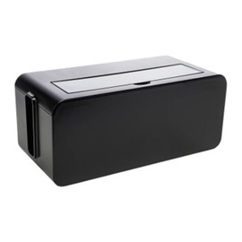 Cable Tidy Box Wire Storage Box Socket Plug Board Finishing Box Power Junction Box Desktop Cable Organizer 2 Colors Practical Design (Color : Black, Size : 10.5X12.3X25.2CM)