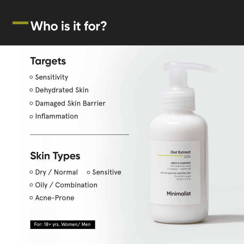 Minimalist 6% Oat Extract Gentle Cleanser For Sensitive Skin |