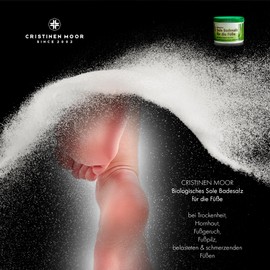 CristinenMoor Biological brine bath salt for the feet, 500 g, 100% natural foot care, against dryness, sweaty feet, foot odour, natural cosmetically certified by ICADA