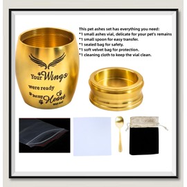 Small Dog Urn for Ashes, Mini Pet Memorial Small Urns 1.57 in for Dog and Cat Ashes, Stainless Steel Cremation Urn Pet Paw Print Keepsake Urn for Ashes-Your Paw Prints are Forever On My Heart (Gold)