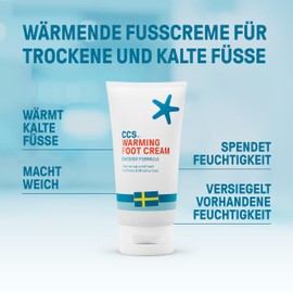 CCS Warming Foot Cream 150ml - Warming Foot Cream Moisturises and Softens Dry Skin and Cold Feet with a Warming Feeling