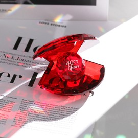 Crystal Shell 40th Ruby Wedding for Wife Partner Couples, Her Presents 40 Years of Marriage Romantic Keepsake Ornaments for Home Decor