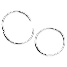 Sterling Silver 12mm Hinged Sleeper Hoop Earrings
