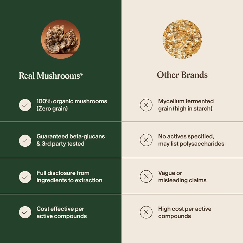 Real Mushrooms Turkey Tail Capsules – Organic Mushroom Extract for