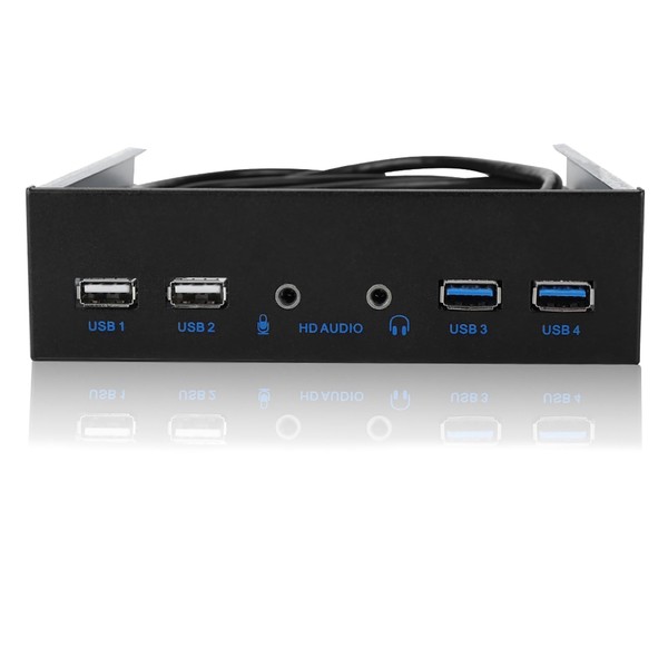 ASHATA USB 3.0 Front Panel, Front Panel 5.25 Inch Multifunction