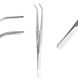 AAProTools College Cotton Dental Tweezer w/Curved Plier Tip & Lock Jewelry Repair Tweezers