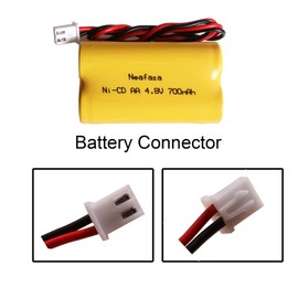 NEAFAZA 4.8V 700mAh Ni-CD Emergency Light Battery for Emergi-Lite BL93NC487,OSI OSA-126 OSA126 BL93NC484 BL93NC485,Exit Light Co BAA-48R BAA48R, Interstate NIC0186, Dantona Custom-43 Custom43 (4 Pack)