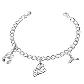 Cape Cod Jewelry-CCJ Maine Vacationland Chain Charm Bracelet - Adjustable Sizes