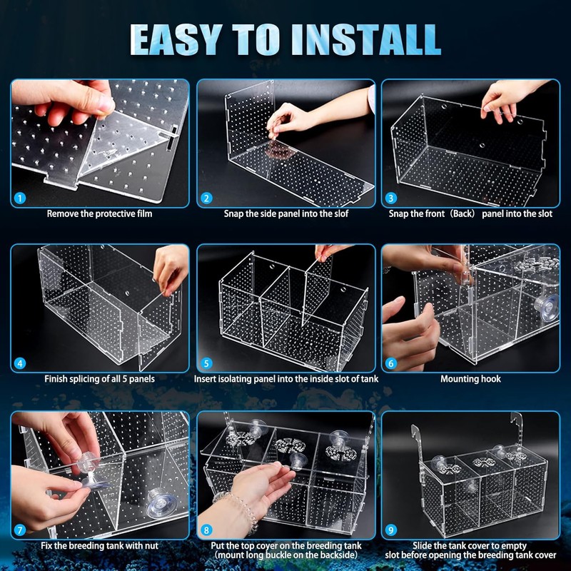 Fish Breeding Box, Acrylic Fish Isolation Box,Fish Separator for Aquarium,
