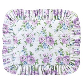 Collections Etc Andrea Purple Floral Ruffled Pillow Sham