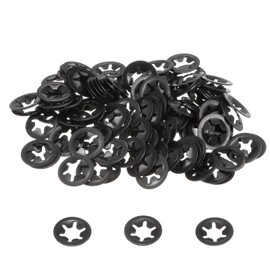 QUARKZMAN Pack of 120 Inner Tooth Star Washers M5 Compression Spring Clips Quick Release Lock Washers 65Mn Steel Starlock Pressure Nuts