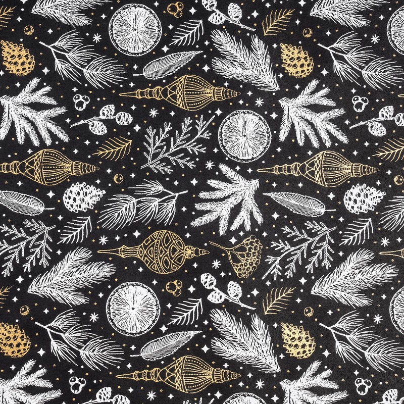 RUSPEPA Christmas Wrapping Paper Roll - Mini Roll - Black