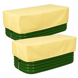 Ribbonlic 2 Pcs 49.6" x 20" Raised Garden Bed Cover for Winter Large Plant Covers Freeze Protection with Zipper Drawstring Frost Cloth Blanket Protection Box Bags for Garden Outdoor Plants Bush
