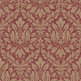 Norwall SD36139 Stitched Damask Prepasted Wallpaper, Multi