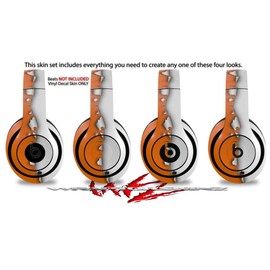 Skin Decal Wrap Works with Beats Studio 2 and 3 Wired and Wireless Headphones Ripped Colors Orange White Skin Only Headphones NOT Included