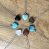Semi Precious Heart Stone Necklace - Women's Love Amulet Anhänger