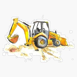 Excavator Bumper Sticker Window Vinyl Decal 5"