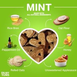Enjoy Yums Mint Dog Treats – 1 lb Bag – All-Natural, Low Sugar Dog Biscuits with Peppermint & Honey – Vet-Approved – Made in USA
