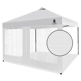 MordenApe Mesh Sidewall for 10x10 Pop Up Canopy - Straight Leg, Commercial Grade White Mesh Walls with Window and Door, 1 Pack Canopy Sidewall Only, White