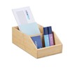 Relaxdays Desk Organiser, Bamboo Organiser System, 3 Compartments, H x