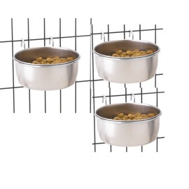 Pro Select Dog Bowl Classic Stainless Steel Hanging Crate Cup Bowls for Dogs - Choose Size(26 Ounces)