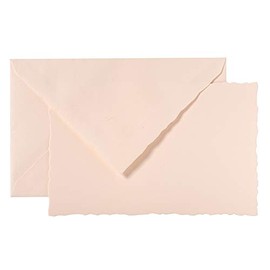 Clairefontaine - Ref 25205L - G.Lalo Correspondence Set "Collection de Paris" - 10 x Cards (300gsm, 97 x 152mm) + 10 x Lined Envelopes with Serrated Edges (100 x 158mm) - Pink