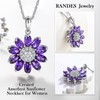 RANDES Amethyst Sunflower Necklaces for Women 925 Sterling Silver Created