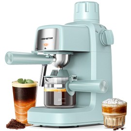 KEENSTAR 3.5Bar Espresso Machine with Milk Frother, 800W Compact Espresso and Cappuccino Machine with Preheating Function, 4 Cup Espresso Maker for Cappuccino or Latte, Gift for Coffee Lover