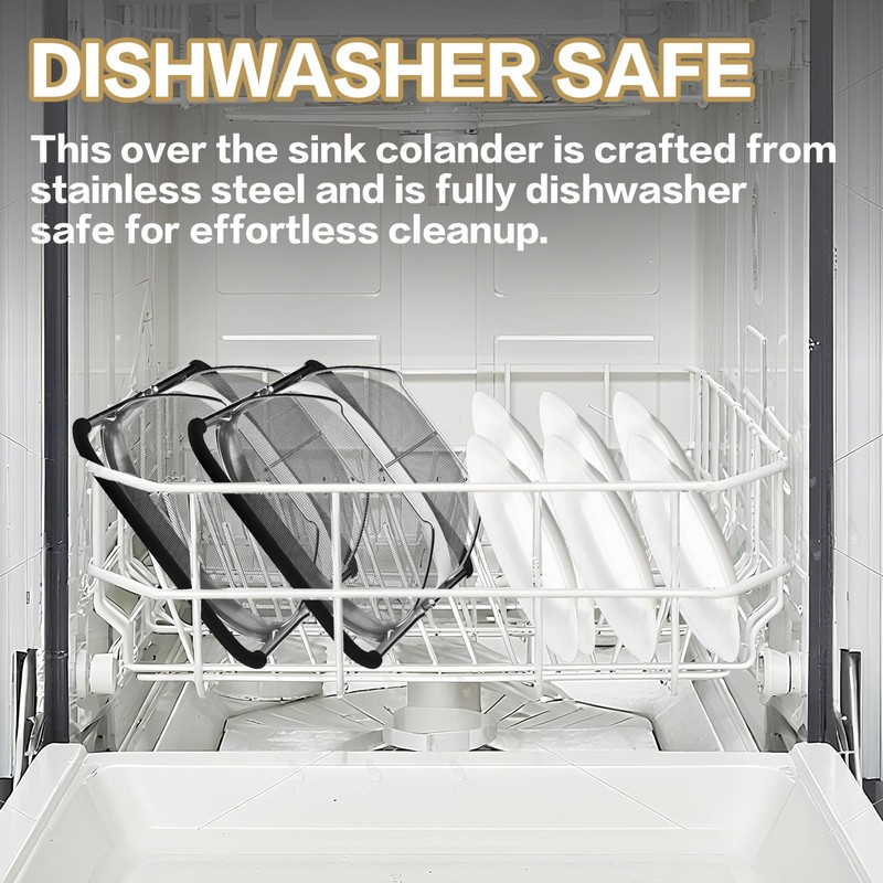 Over the Sink Colander - 6QT Strainers and Colanders -