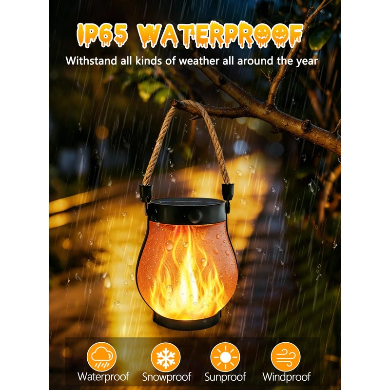 2 Pack Gen2 Solar Lanterns Outdoor Waterproof Halloween Solar Lights