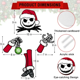 Auirre Jack Skellington - Decoración para árbol de Navidad, Brazos y piernas, decoración de árbol de Navidad con Calavera Espeluznante, decoración Divertida para Interiores y Interiores, Suministros