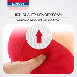 Joeeway Travel Neck Pillow,Premium Memory Foam Travel Pillow with Adjustable Strap,Comfortable Airplane Pillow Neck Support for Long Flight,Train,Car,Recliner,Napping,Deep Red
