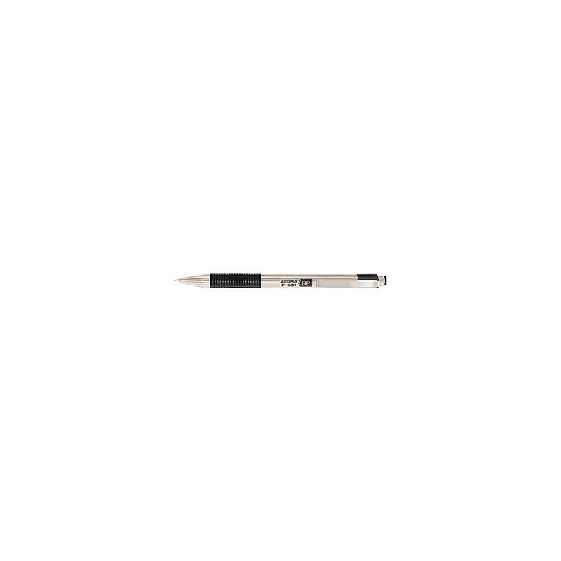 F-301® Retractable Ballpoint Pen, 0.7mm Fine Point, Stainless Steel, Black
