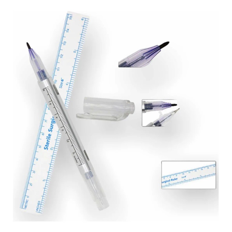 Marcador Plumón Quirúrgico Tatuaje Microblading Con Regla