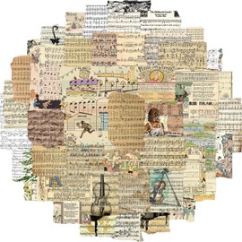 Music Score Stickers for Laptop (50 PCS),Gift for Children Teens Adults Girl Boys,Waterproof Stickers for Water Bottle,Music Vinyl Stickers for Scrapbook,Skateboard,Bike,Phone,Dairy