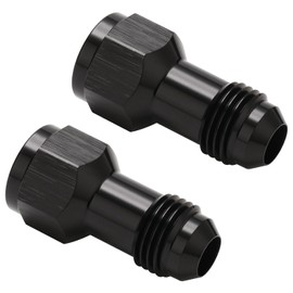 Podavelle 6AN Female Flare to 6AN Male Flare Extension Fitting Adapter Straight Aluminum Black 2PCS