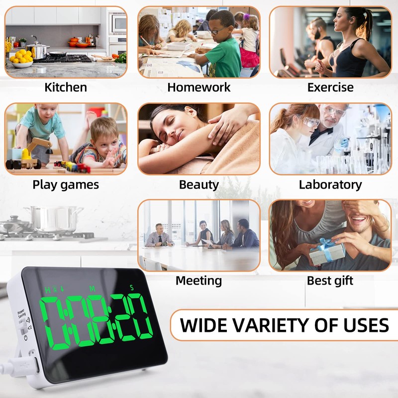 XREXS Digital Kitchen Timer, Digital Cooking Timer, Count Up/Down Timer