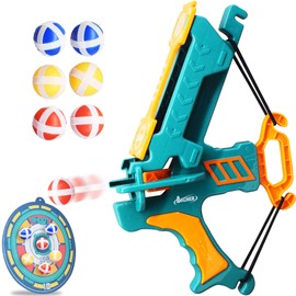 ArtCreativity Bow and Arrow Toy for Kids 6-8, Kids Darts Board Set, Velcro Dart Board with Balls for Kids - Outdoor and Indoor Sports Games for Kids, Christmas, Birthday Gift in Colorful Gift Box