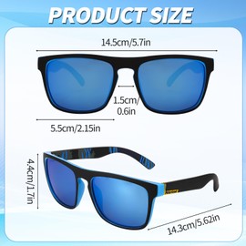 Utensilsto Pack of 3 Polarised Sunglasses for Men and Women Outdoor Sports Sunglasses Unisex Retro Vintage Sunglasses UV400 Protection Fashion Sunglasses for Driving, Cycling, Fishing, multicoloured