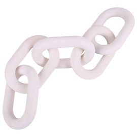 Anlayliay Wooden Chain Link Home Decor Hand 5-Ring Art Craft Ornament for Table Tray Farmhouse Office Rustic White