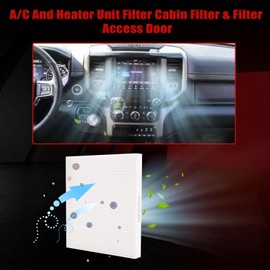 FZJDSD A/C And Heater Unit Filter Cabin Filter & Filter Access Door Fit for Dodge Ram 1500 2500 3500 4500 Avenger Caliber Journey 2011-2020 Fit for Jeep Compass Patriot 2010-2016#68318365AA 68052292AA