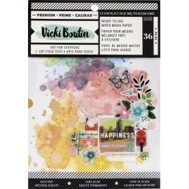 American Crafts Vicki Boutin Mixed Media Backgrounds Paper 6"x8" 36pgs-Let's Wander (3 pack)