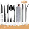Travel Utensil Set, Reusable Stainless Steel Flatware Set with Case,