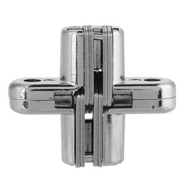 180 Degree Hidden Hinges Invisible Concealed Cross Door Hinge Easy Installation Furniture Cabinet Kit(Small)