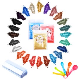 Mica Powder - (24-Pack/ .35 Oz Each) Color Soap Making Epoxy Resin Pigment, Bath Bomb, Candle, Nails